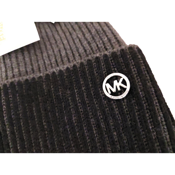 Michael Kors Colorblock Black & Gray Beanie Fall Winter Hat Sz One Size NWT main image 7